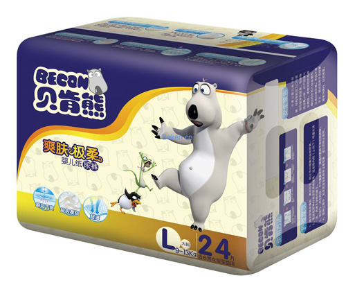 贝肯熊爽肤极柔纸尿裤L码