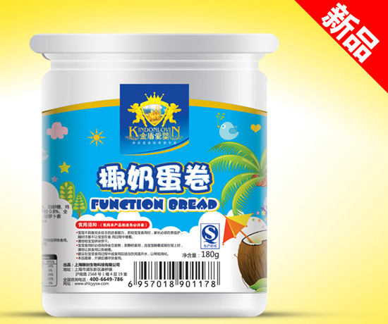 金盾爱婴椰奶蛋卷饼干桶装