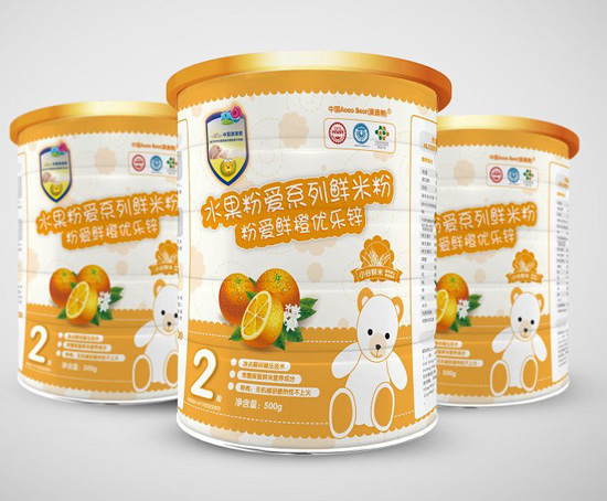 澳澳熊粉爱鲜橙优乐锌鲜米粉2段