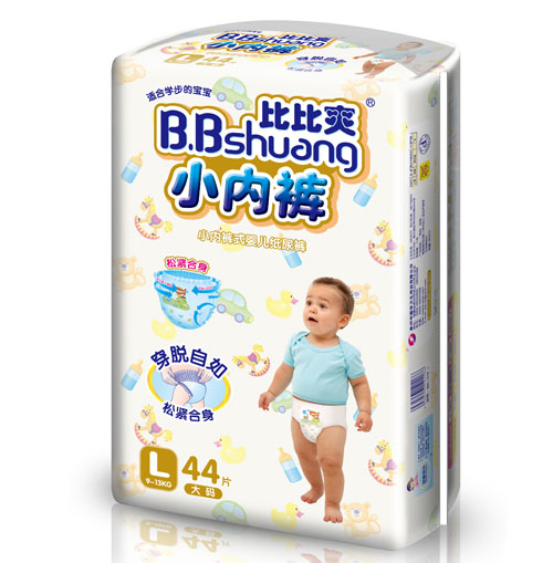 比比爽小内裤式纸尿裤L码44片