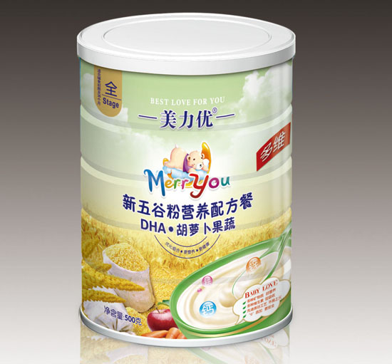 美力优DHA胡萝卜果蔬新五谷营养配方餐