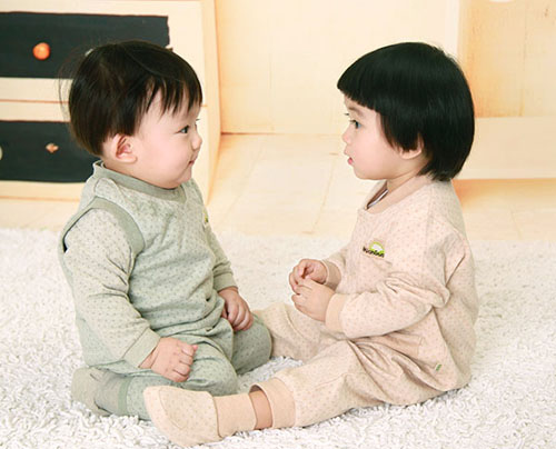 棉果果彩棉提花波点宝宝保暖衣