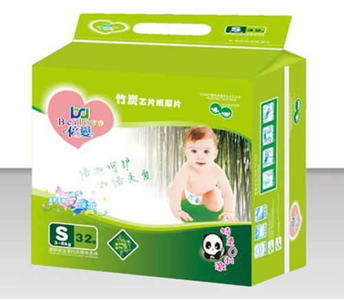 倍爱特柔超薄竹炭芯片纸尿片M码