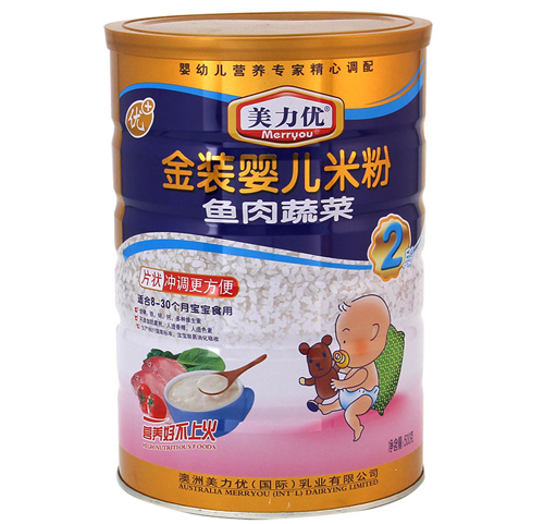 美力优鱼肉蔬菜金装婴儿米粉2段