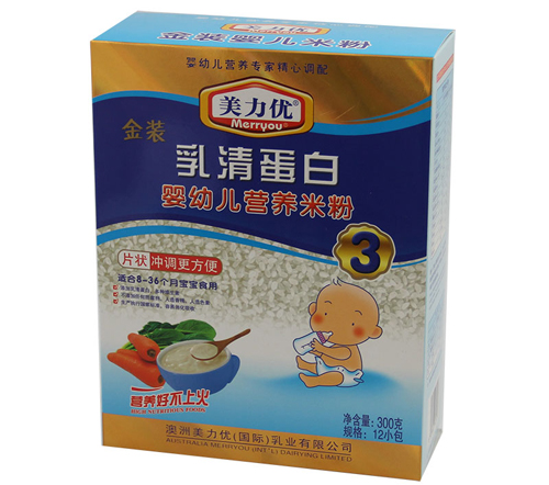 美力优乳清蛋白婴幼儿米粉3段