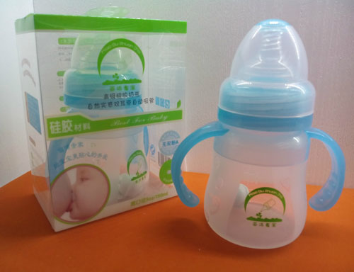 苗哺专家5安宽口双耳高级硅胶奶瓶150ml