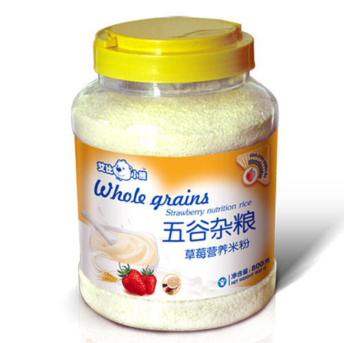 艾比小熊五谷杂粮草莓营养米粉