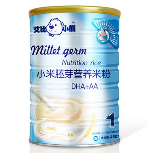 艾比小熊DHA+AA小米胚芽米粉1段听装