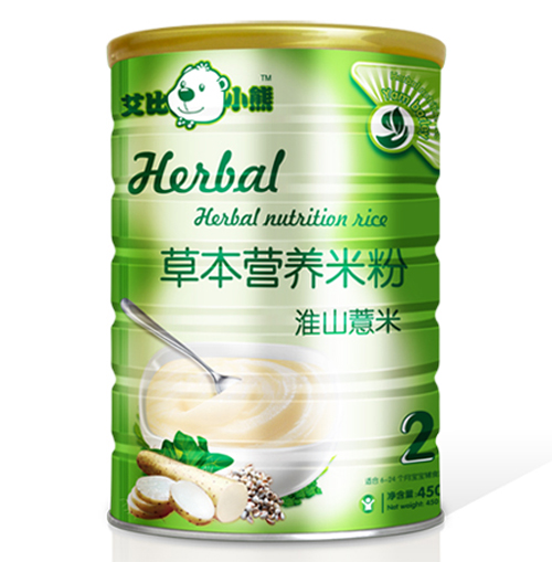 艾比小熊淮山薏米草本米粉2段听装