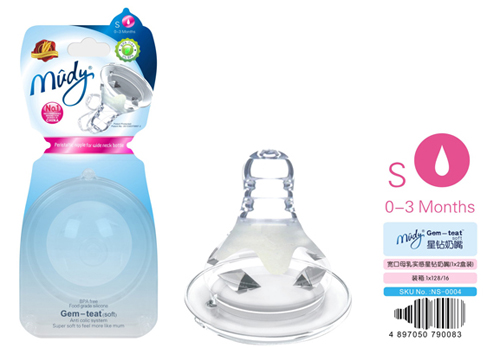 麦地宽口母乳实感星钻奶嘴(1X2盒装)S流量