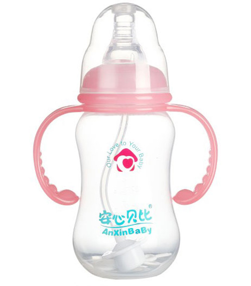 安心贝比双柄标口自动吸管葫芦葫芦奶瓶210ml