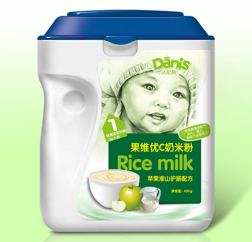 达尼斯苹果淮山果维优C奶米粉1段
