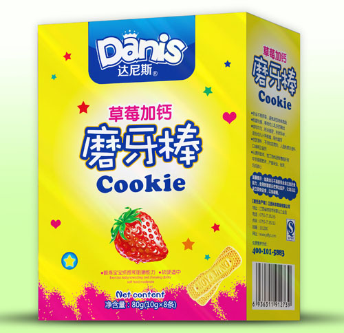 达尼斯草莓加钙磨牙棒