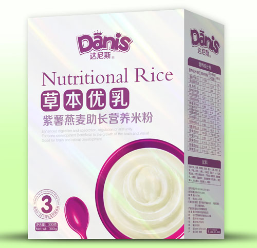 达尼斯草本优乳紫薯燕麦助长米粉盒装3段