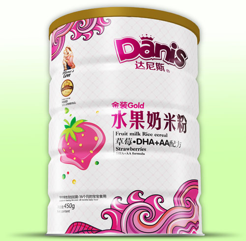 达尼斯草莓DHA+AA金装水果奶米粉
