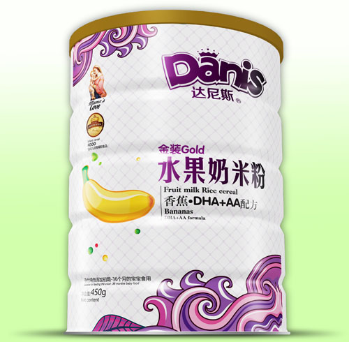 达尼斯香蕉DHA+AA金装水果奶米粉