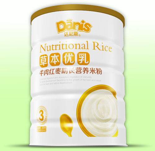 达尼斯草本优乳牛肉红枣助长米粉听装3段