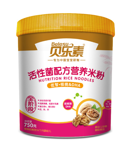 贝乐素优智核桃DHA活性菌营养米粉