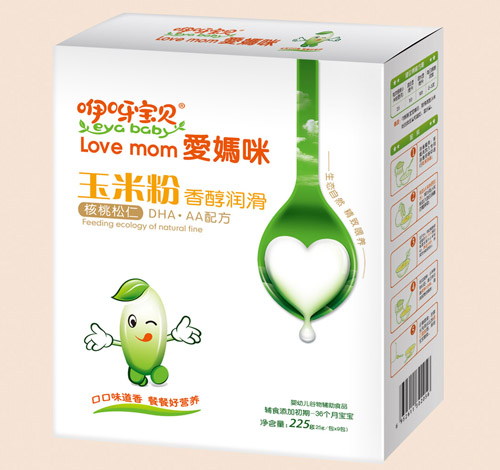 咿呀宝贝香醇润滑DHA核桃松仁配方玉米粉盒装