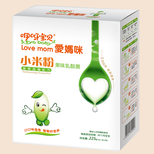 咿呀宝贝香蕉蓝莓果味乳酸菌小米粉盒装