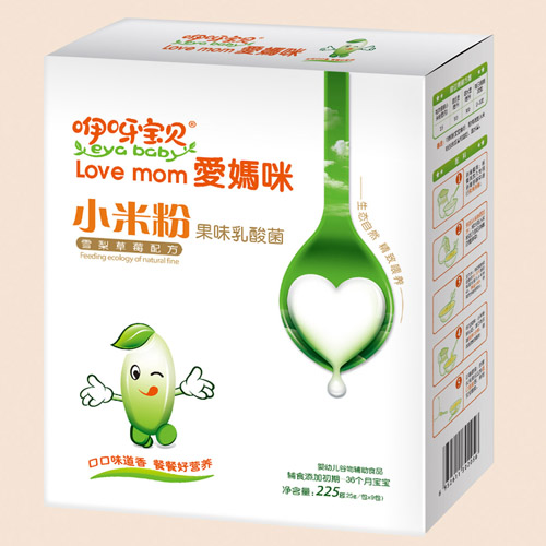 咿呀宝贝雪梨草莓果味乳酸菌小米粉盒装
