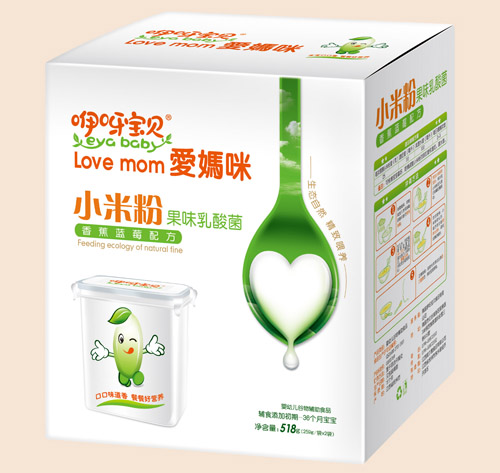 咿呀宝贝香蕉蓝莓果味乳酸菌小米粉