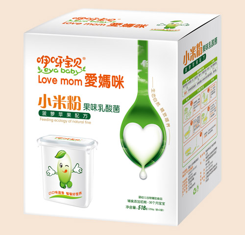 咿呀宝贝菠萝苹果果味乳酸菌小米粉