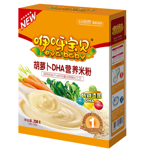 咿呀宝贝胡萝卜DHA营养米粉