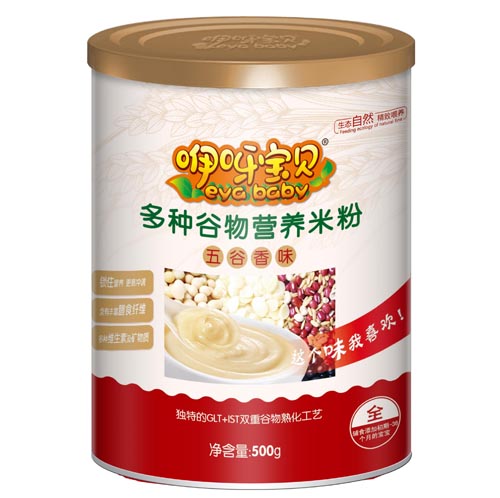咿呀宝贝多种谷物营养米粉听装