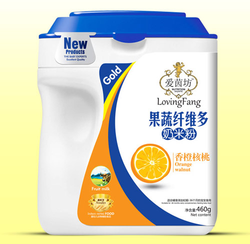 爱茵坊香橙核桃果蔬纤维多奶米粉桶装
