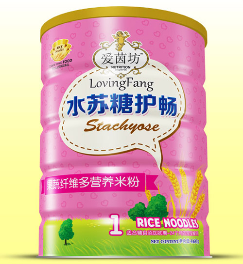 爱茵坊果蔬纤维多水苏糖护畅米粉铁听1段