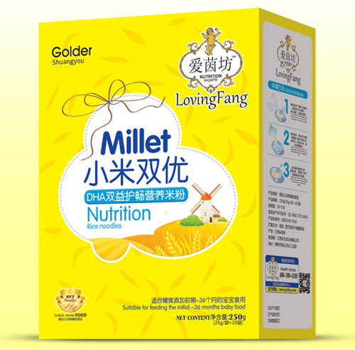爱茵坊DHA双益护畅小米双优米粉盒装