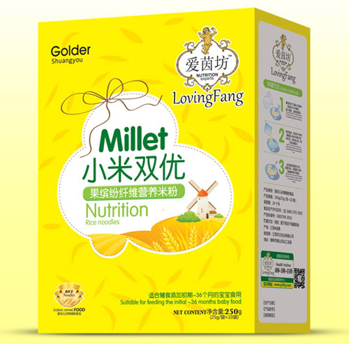 爱茵坊果缤纷纤维小米双优米粉盒装