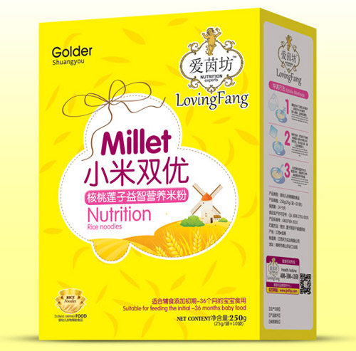 爱茵坊核桃莲子益智小米双优米粉盒装