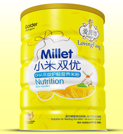 爱茵坊DHA双益护畅小米双优米粉铁听