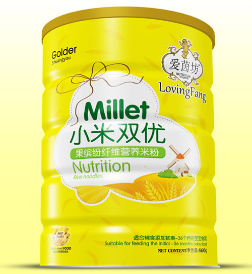 爱茵坊果缤纷纤维小米双优米粉铁听
