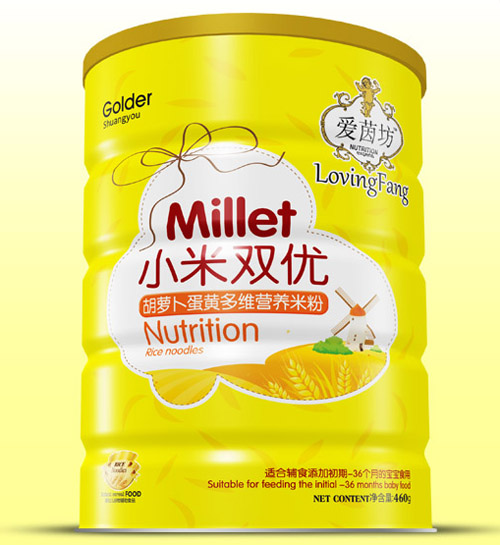 爱茵坊胡萝卜蛋黄多维小米双优米粉铁听