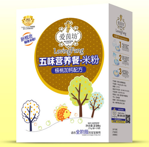 爱茵坊核桃加钙五味营养餐米粉盒装