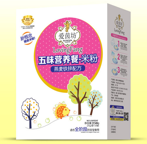 爱茵坊燕麦铁锌五味营养餐米粉盒装