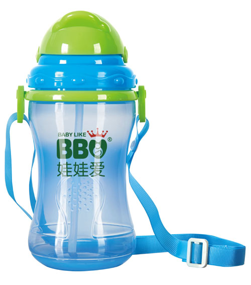 娃娃爱企鹅运动型带绳水壶蓝色