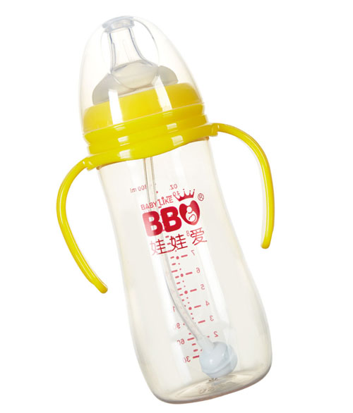 娃娃爱宽口PPSU奶瓶300ml黄色