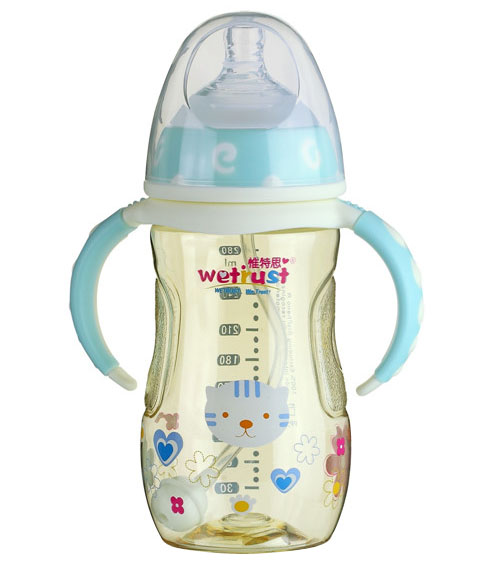 惟特思粉蓝宽口PPSU奶瓶双色系列(280ml)