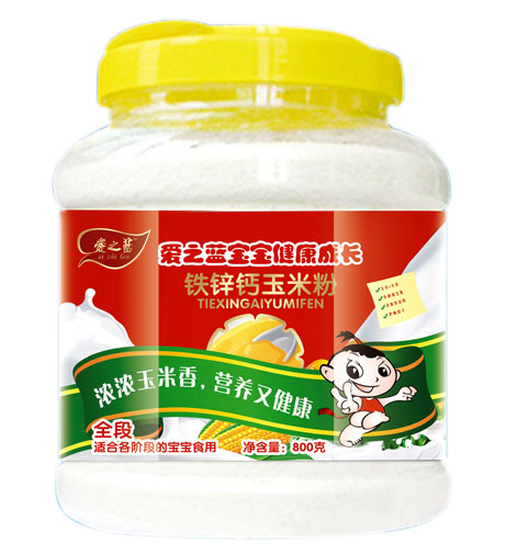 爱之蓝铁锌钙玉米粉800g透明桶装