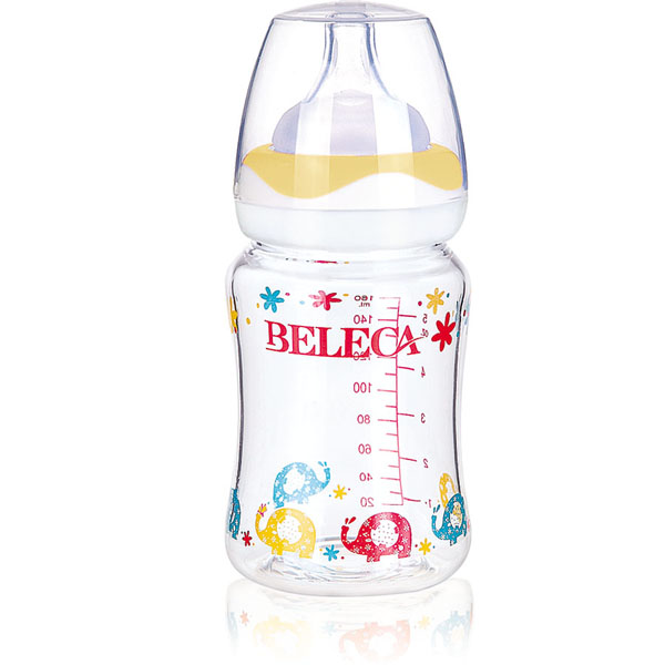 贝乐嘉弧形无柄婴儿奶瓶160ml