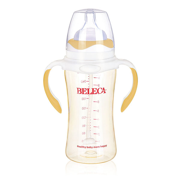 贝乐嘉黄白两色婴儿全自动奶瓶300ml