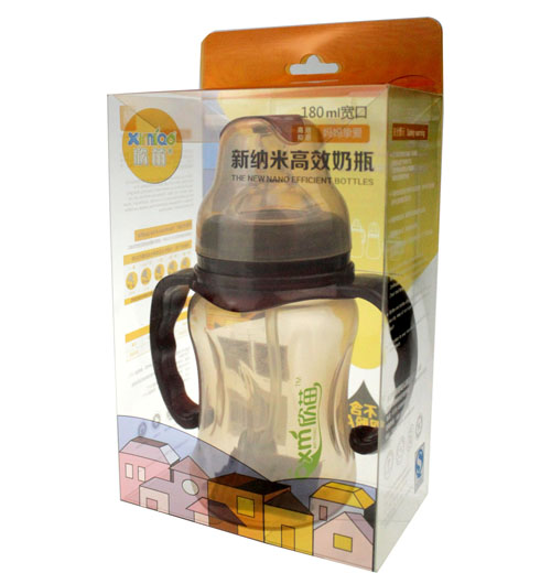 欣苗宽口高效抑菌新纳米奶瓶茶色