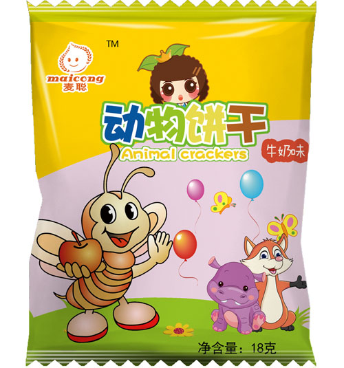 麦聪动物饼干牛奶味袋装18g