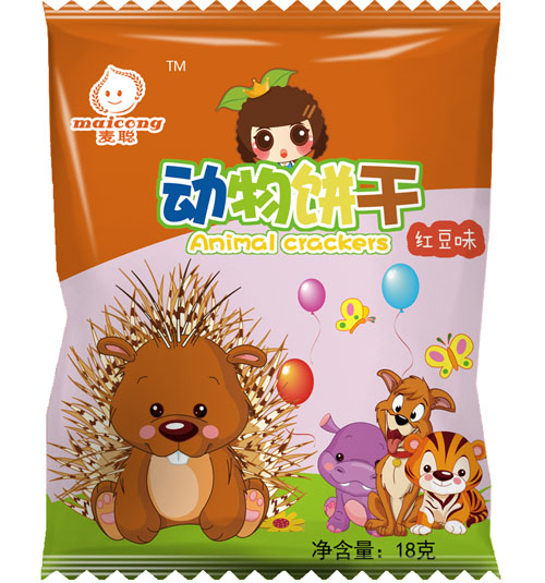 麦聪动物饼干红豆味袋装180g