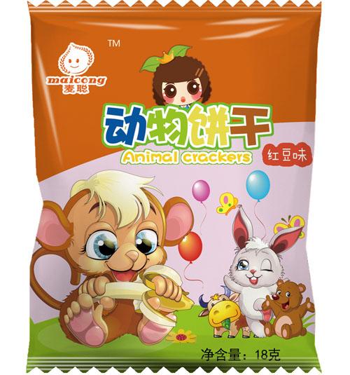 麦聪动物饼干红豆味18克
