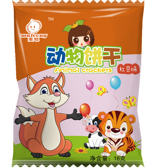 麦聪动物饼干红豆味袋装